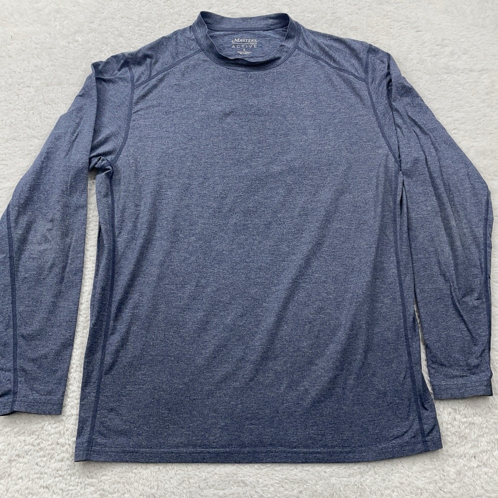 Masters Tech Shirt‎ Small Blue Active Performance Pullover Long Sleeve Tee Mens